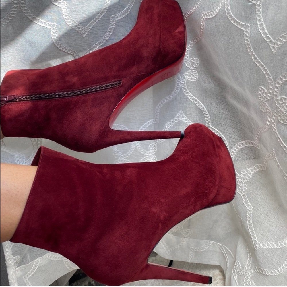 Christian Louboutin Bianca Booty 120 in Wine Red